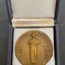 Medallas históricas: MEDALLA BRONCE - CONMEMORATIVA CENTENARIO DEL BANCO DE ESPAÑA 1856 - 1956. A. Y M. C. DELHOM.