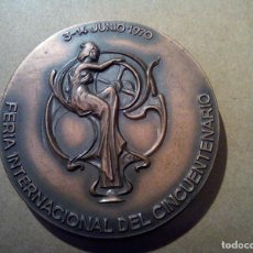 Medallas históricas: BARCELONA MEDALLA DE COBRE ESPECIAL CINCUENTENARIO FERIA DE MUESTRAS , 128 GR , 6 CTM DIAMETRO