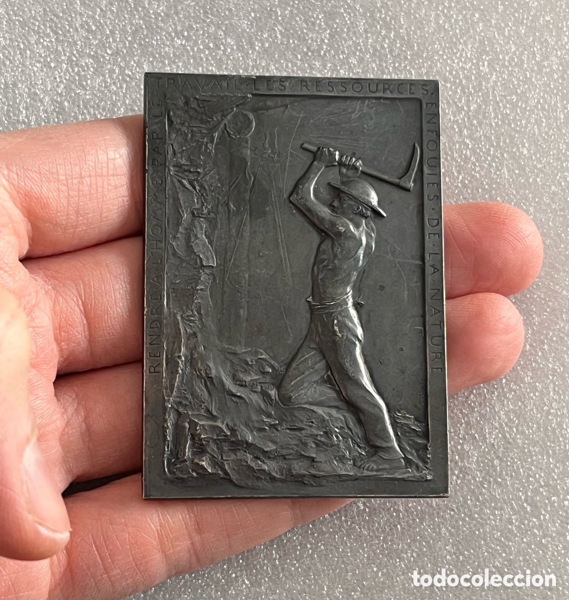 Medallas hist&oacute;ricas: Medalla rectangular de Bronce - Francia - 1852 Mines de Lens 1899 - Foto 5