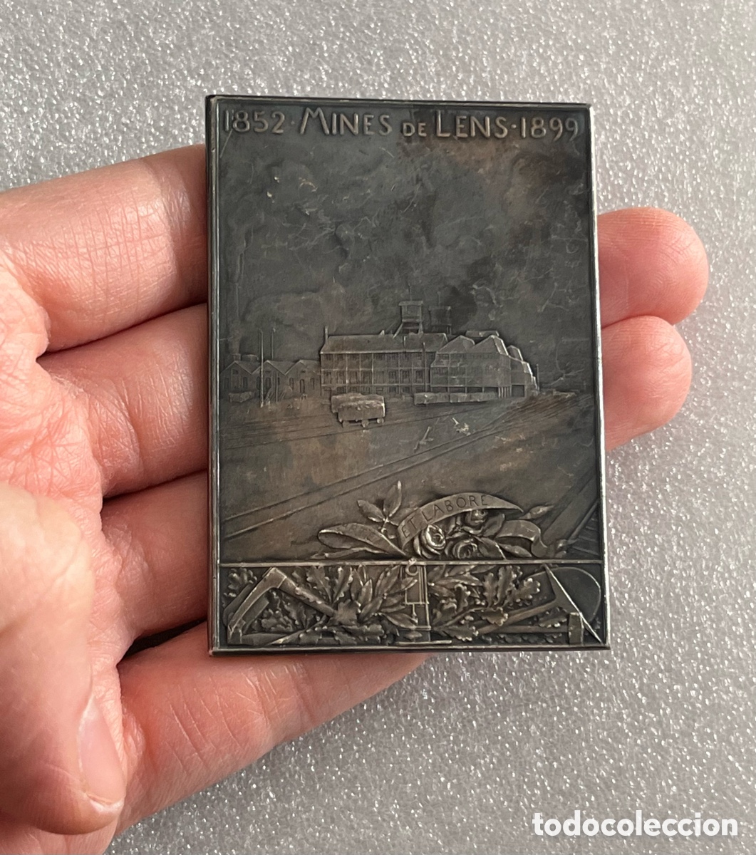 Medallas hist&oacute;ricas: Medalla rectangular de Bronce - Francia - 1852 Mines de Lens 1899 - Foto 6