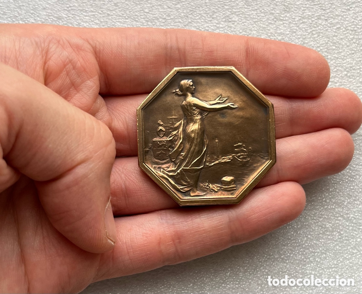 Medallas hist&oacute;ricas: Medalla bronce Octogonal C&aacute;mara de Comercio Dunkerque - Foto 2