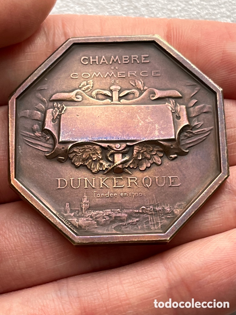 Medallas hist&oacute;ricas: Medalla bronce Octogonal C&aacute;mara de Comercio Dunkerque - Foto 3