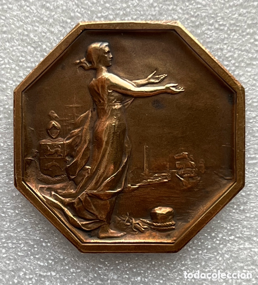 Medallas hist&oacute;ricas: Medalla bronce Octogonal C&aacute;mara de Comercio Dunkerque - Foto 4