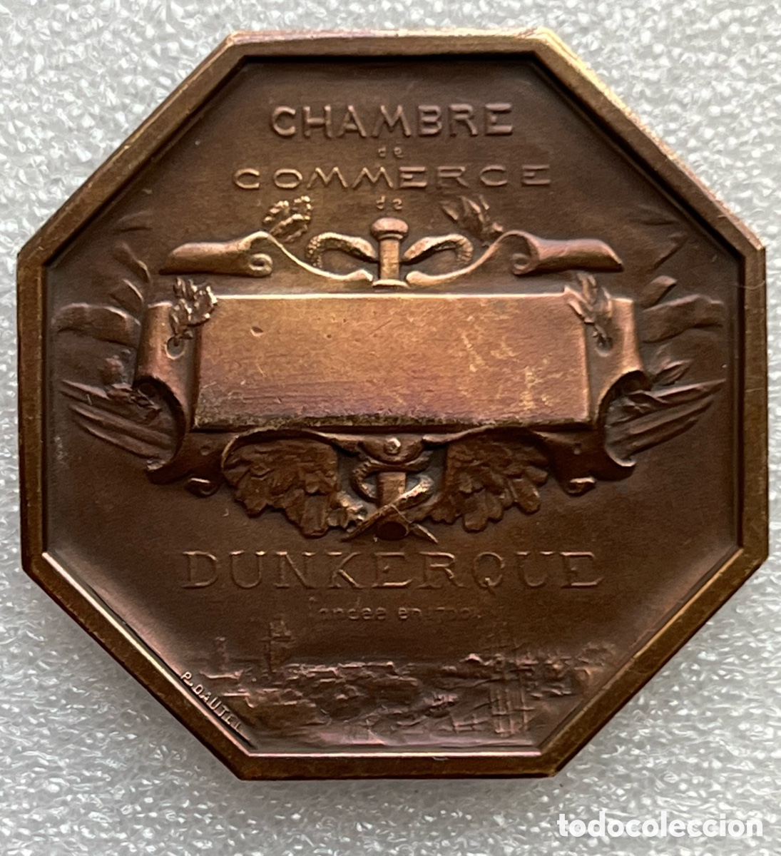 Medallas hist&oacute;ricas: Medalla bronce Octogonal C&aacute;mara de Comercio Dunkerque - Foto 5
