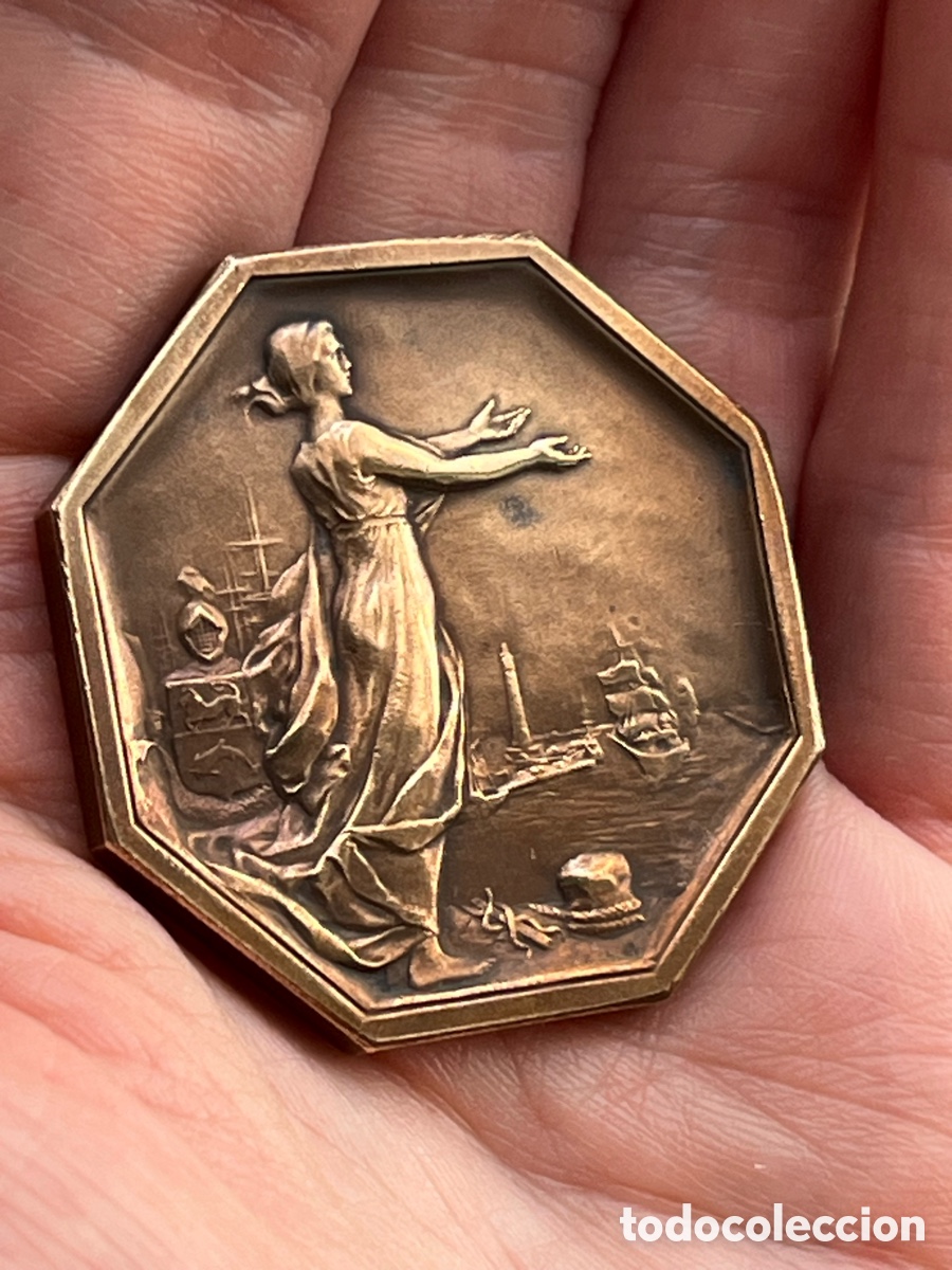 Medallas hist&oacute;ricas: Medalla bronce Octogonal C&aacute;mara de Comercio Dunkerque - Foto 1