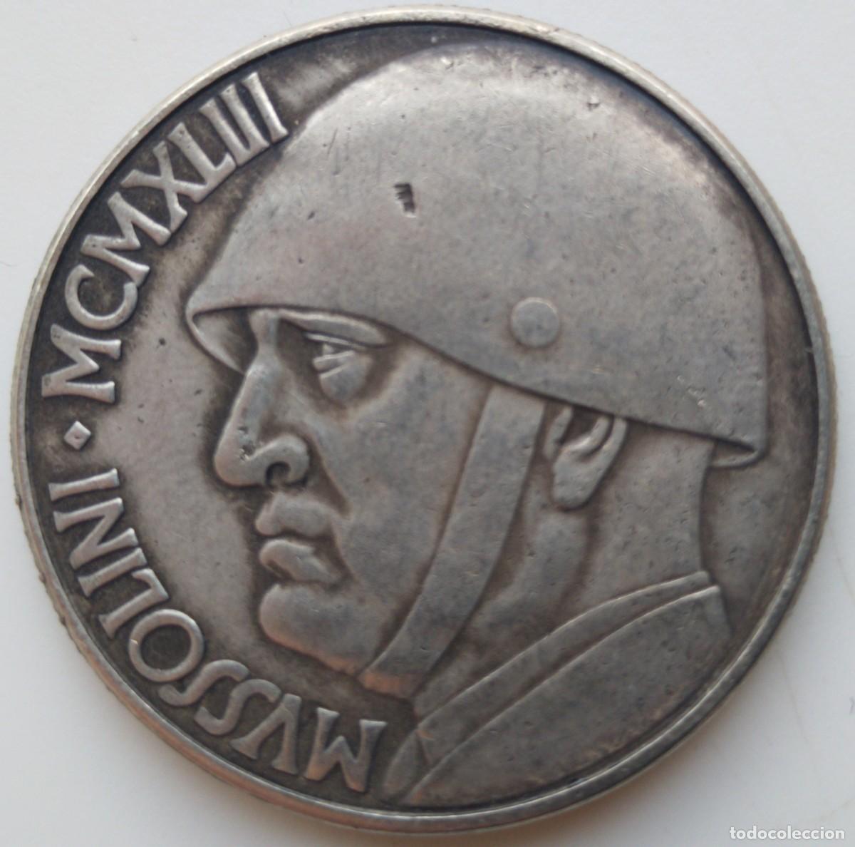 Medallas hist&oacute;ricas: ESPECTACULAR Moneda Benito Mussolini 1943 - Foto 1