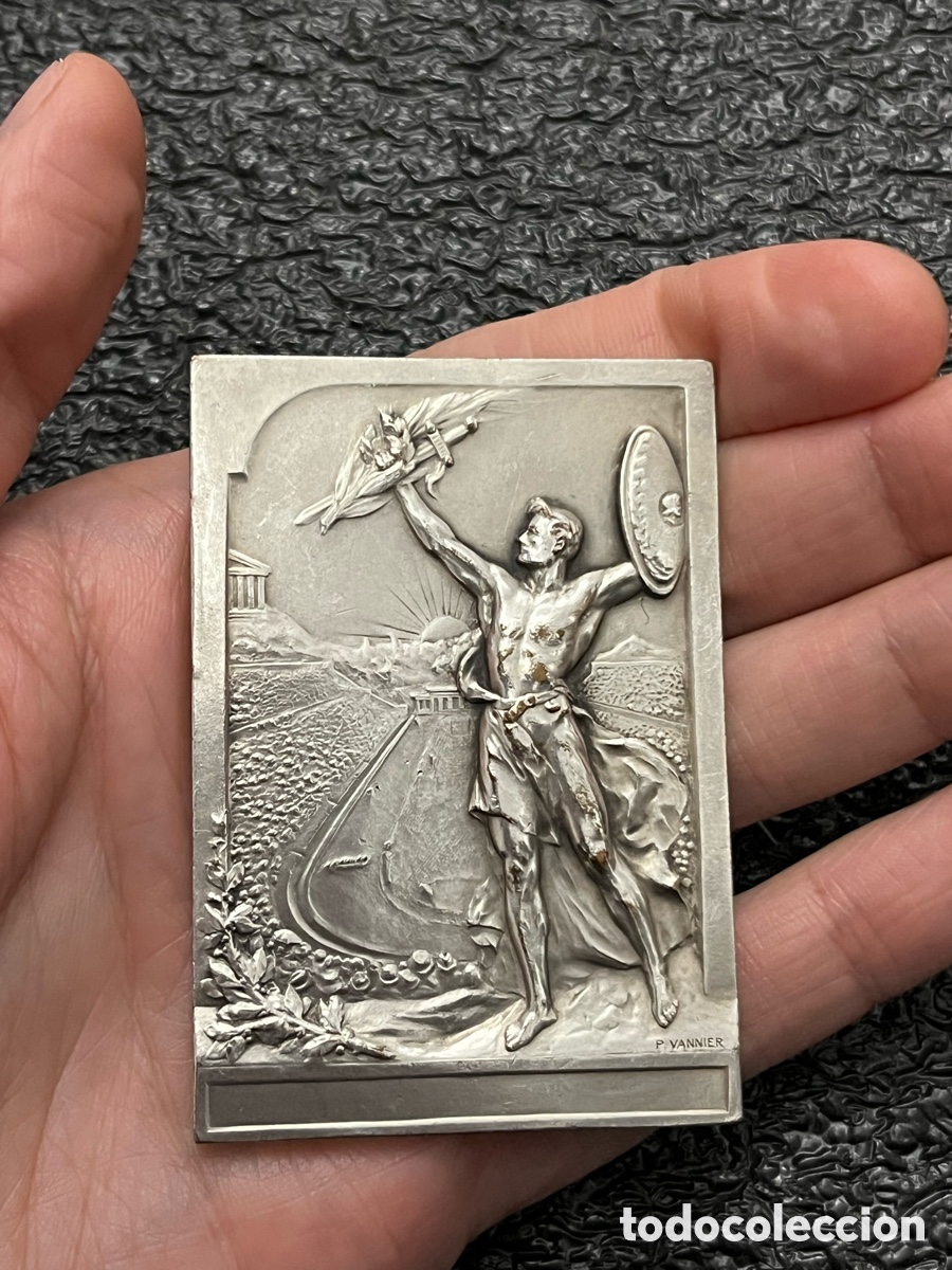 Medallas hist&oacute;ricas: Medalla de bronce rectangular Firmada P. Vannier - Foto 4