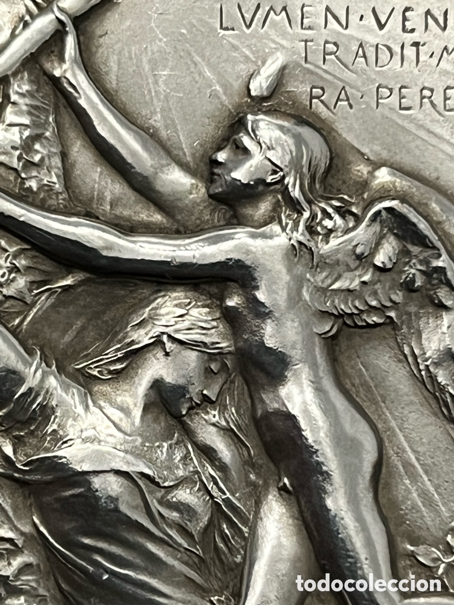 Medallas hist&oacute;ricas: Medalla rectangular de bronce 1900 Exposici&oacute;n Universal de Paris - Foto 5