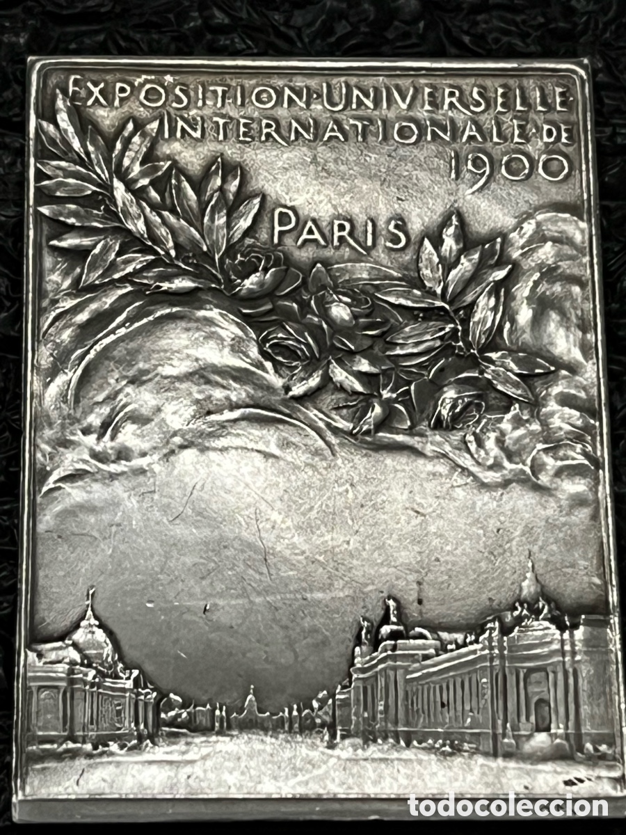 Medallas hist&oacute;ricas: Medalla rectangular de bronce 1900 Exposici&oacute;n Universal de Paris - Foto 7