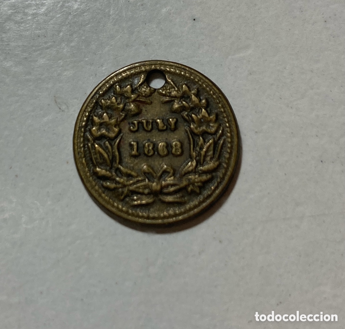 Medallas hist&oacute;ricas: Ficha token USA 1868 - Foto 2