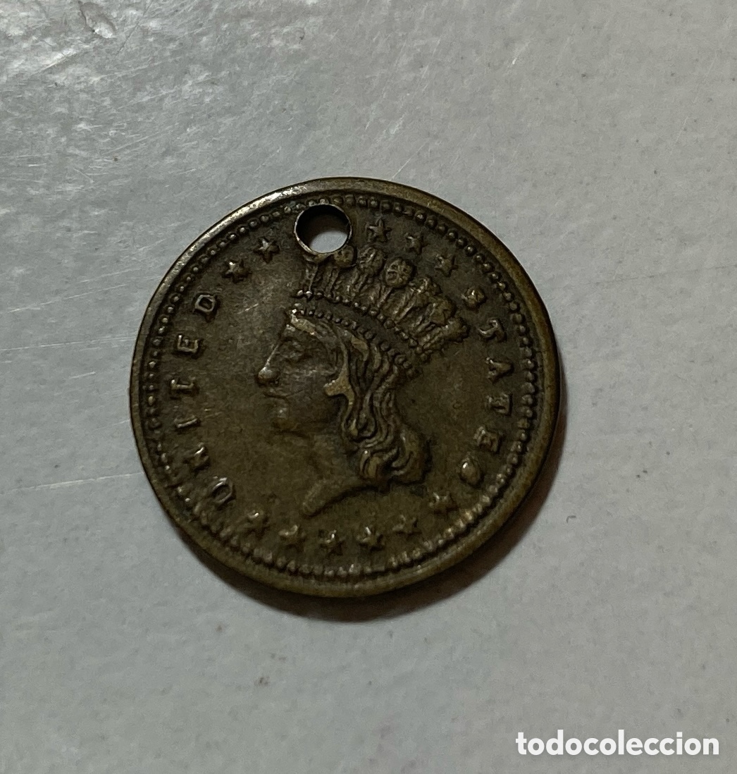 Medallas hist&oacute;ricas: Ficha token USA 1868 - Foto 1