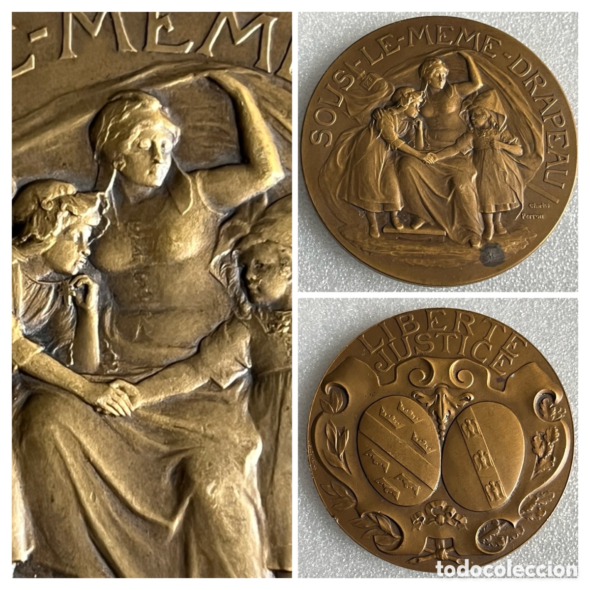 Medallas hist&oacute;ricas: Charles Perron - Medalla Francesa de bronce - Foto 1
