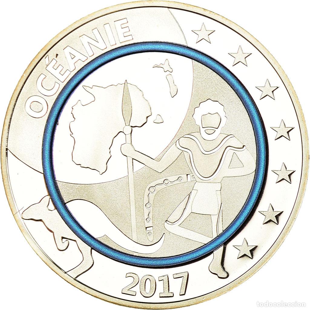 Medalhas hist&oacute;ricas: [#713536] Francia, medalla, Continent, Oc&eacute;anie, 2017, FDC, Plata