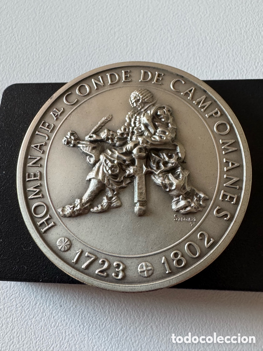 Medallas hist&oacute;ricas: Medalha Prata 925 &ndash; Homenagem ao Conde de Campomanes (1723&ndash;1802)
