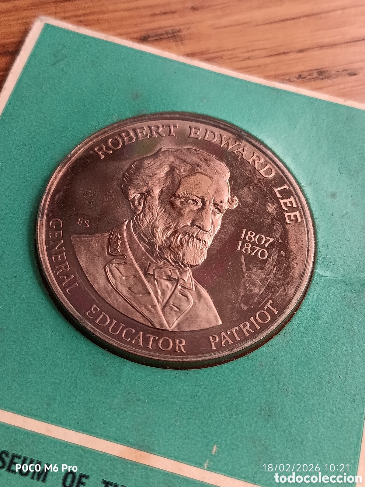 Medallas hist&oacute;ricas: Medalla Franklin Mint Robert E. Lee. 1970 Bronce. - Foto 3