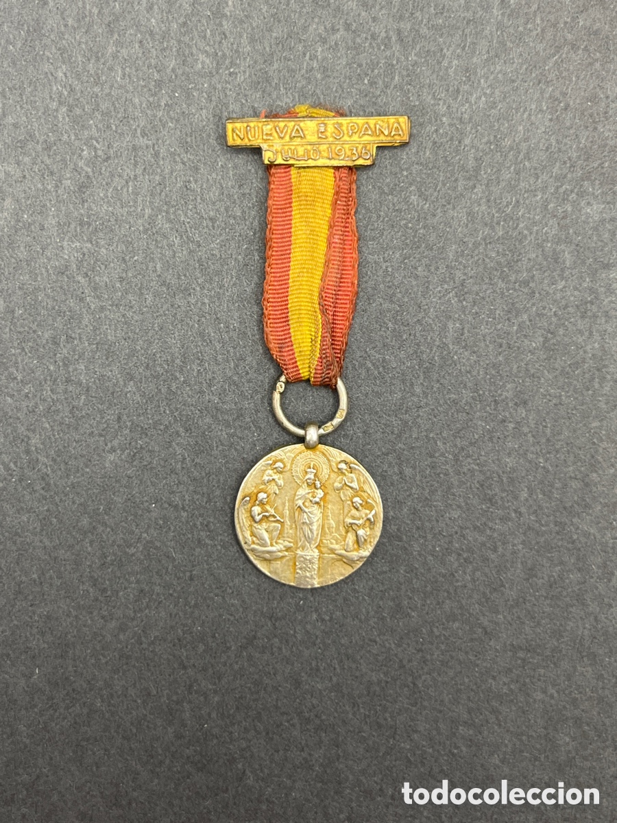 Medallas hist&oacute;ricas: Medalla Plata Nueva Espa&ntilde;a Julio 1936 Virgen del Pilar / MTC5