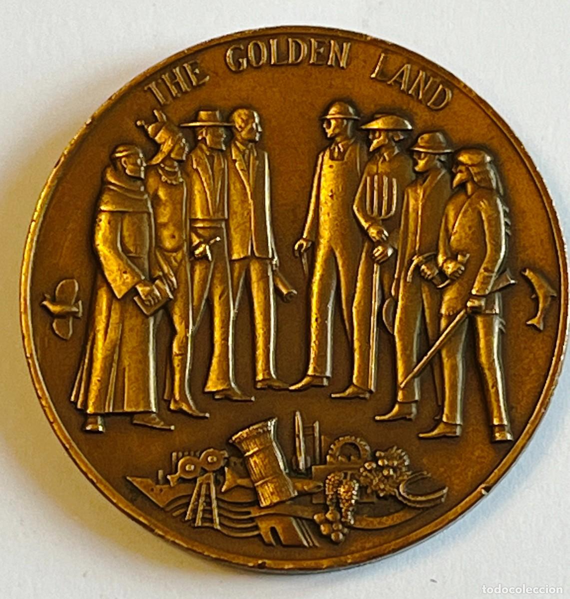 Medallas hist&oacute;ricas: medalla de bronce del bicentenario del estado de California, mide 6,1 cms. de diametro