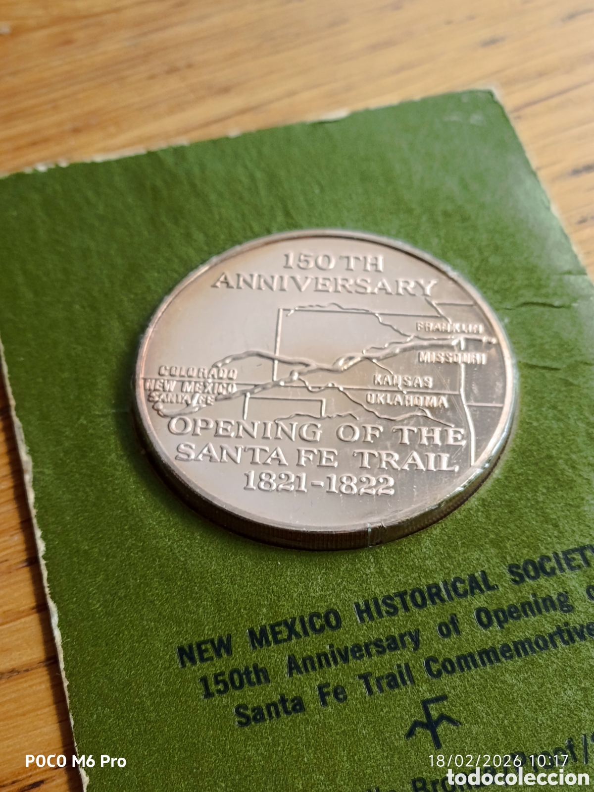 Medallas hist&oacute;ricas: Medalla Bronce Franklin Mint 1971 - 150 Aniv. Camino de Santa Fe - Proof