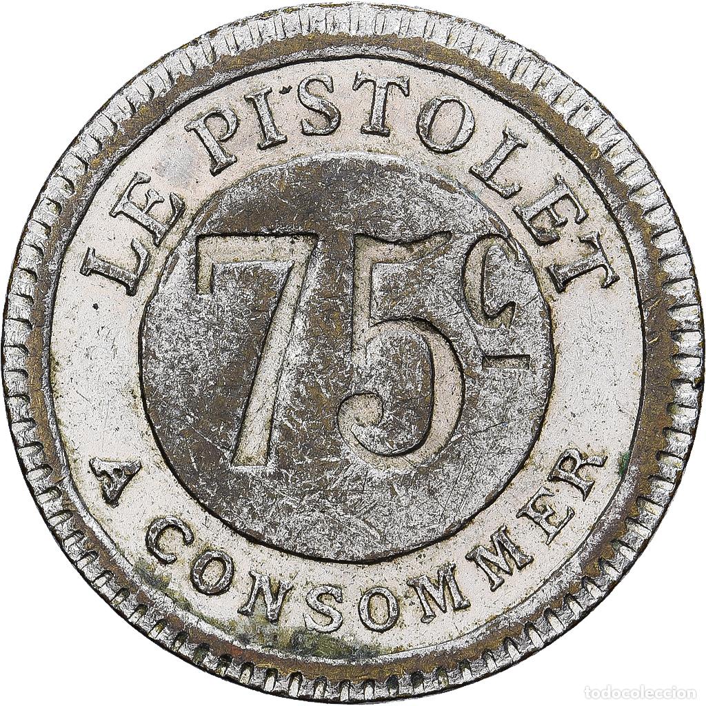 Medallas hist&oacute;ricas: [#1167360] Francia, 75 Centimes, A Consommer, Cupronickel, MBC