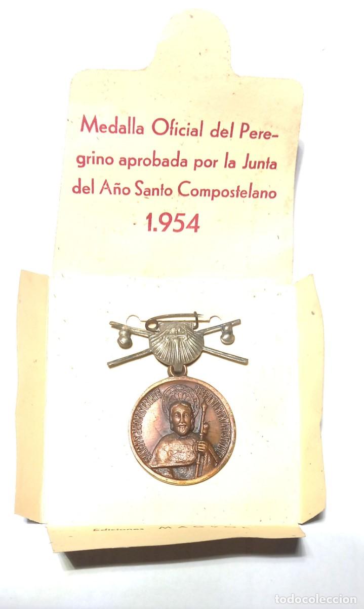 Medallas hist&oacute;ricas: Medalla oficial del peregrino del A&ntilde;o Santo Compostelano a&ntilde;o 1954