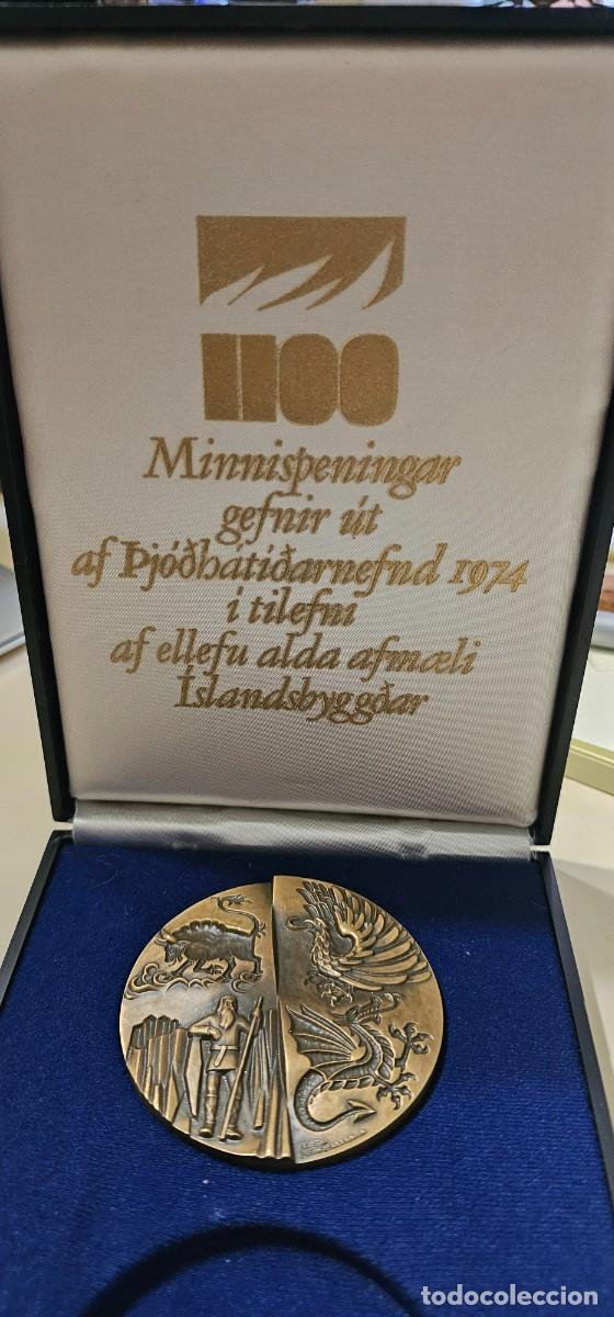 Medallas hist&oacute;ricas: Preciosa y grande medalla bronce Islandia 1974