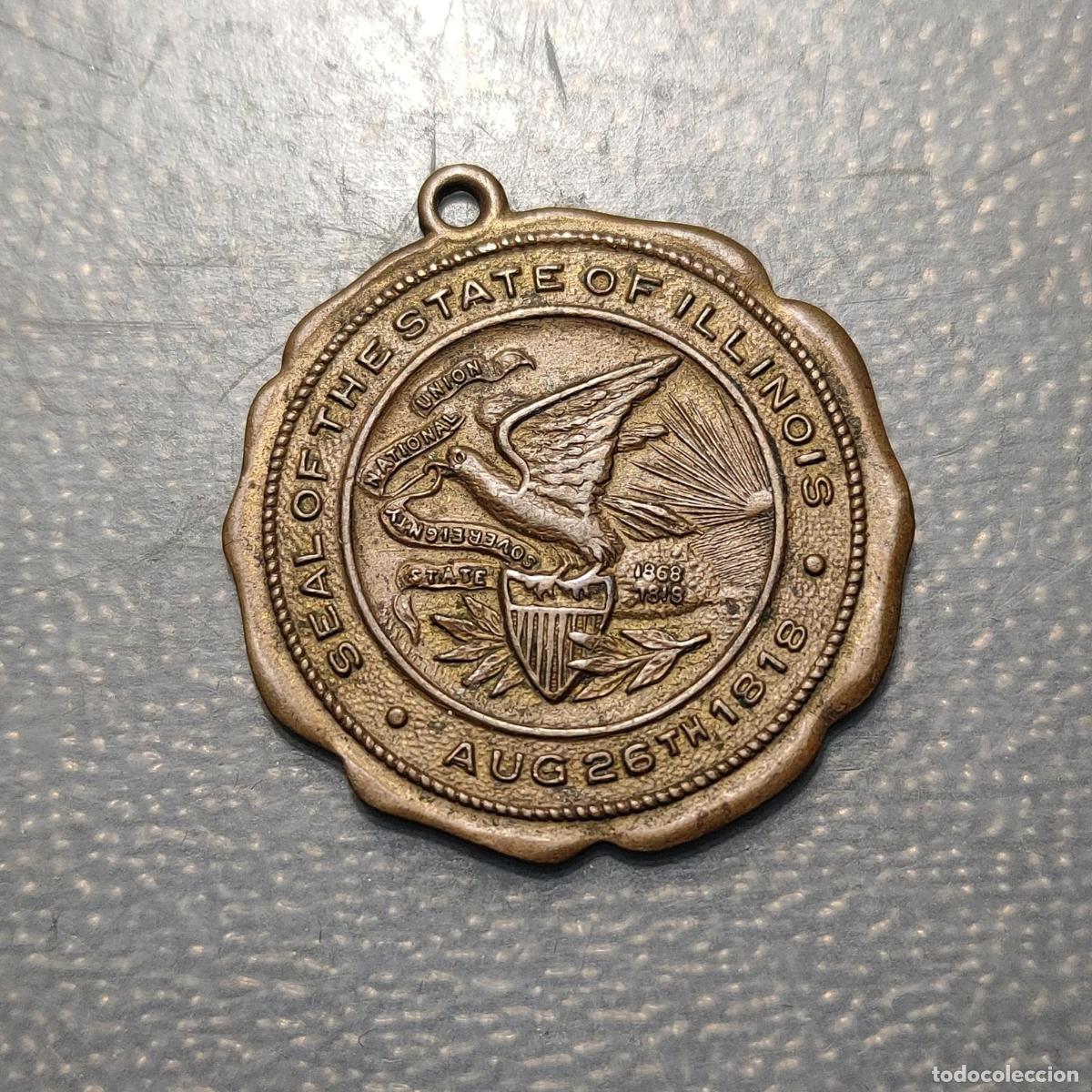 Medallas hist&oacute;ricas: ESTADOS UNIDOS USA ILLINOIS MEDALLA 1918 26TH AUGUST