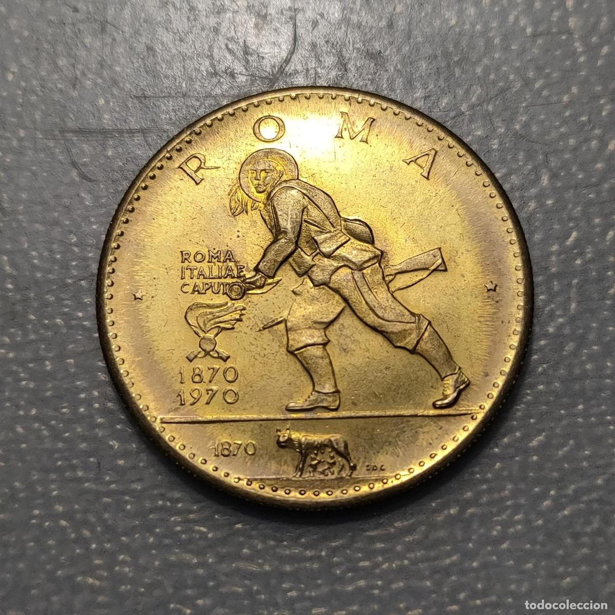 Medallas hist&oacute;ricas: EMIRATOS ARABES UNIDOS UAE RAS AL KHAIRA FICHA ROMA CAPITAL 1870-1970 32mm