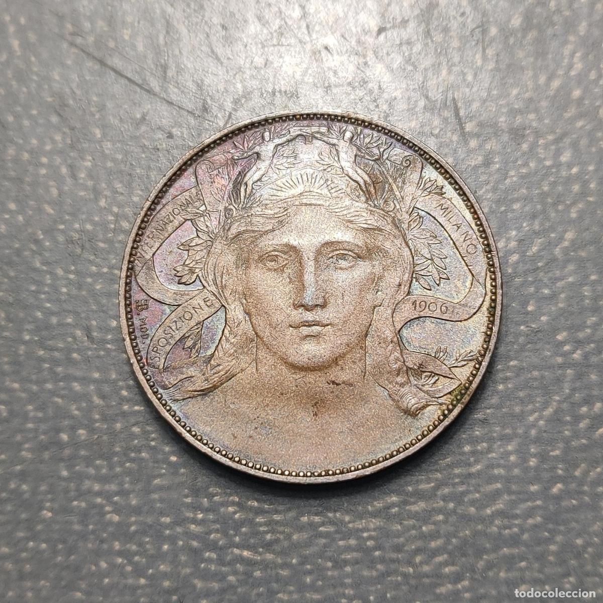 Medallas hist&oacute;ricas: ITALIA REINO VITTORIO EMANUELE III BONO DE 20 CENTESIMI 1906 EXPOSICION MILAN EB