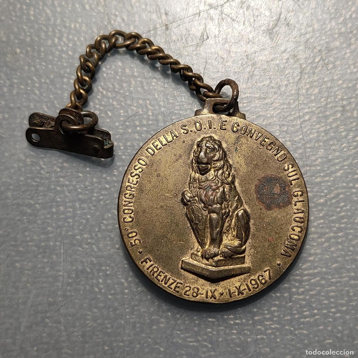 Medallas hist&oacute;ricas: ITALIA FLORENCIA MEDALLA MEDICINA 1987 CONGRESO OFTALMOLOGIA SOBRE GLAUCOMA