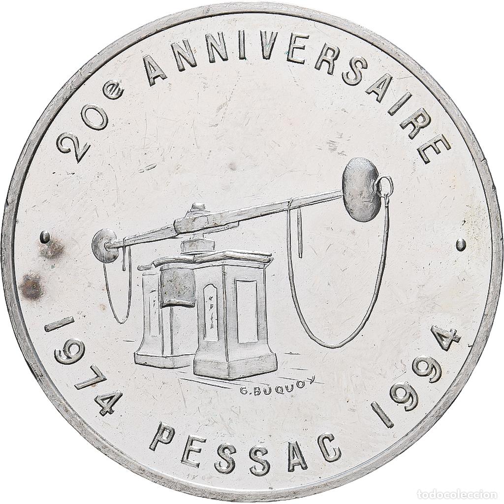 Medallas hist&oacute;ricas: [#139512] Francia, Ecu, Union Sportive et Culturelle de la Monnaie, Pessac, 1994, Plata