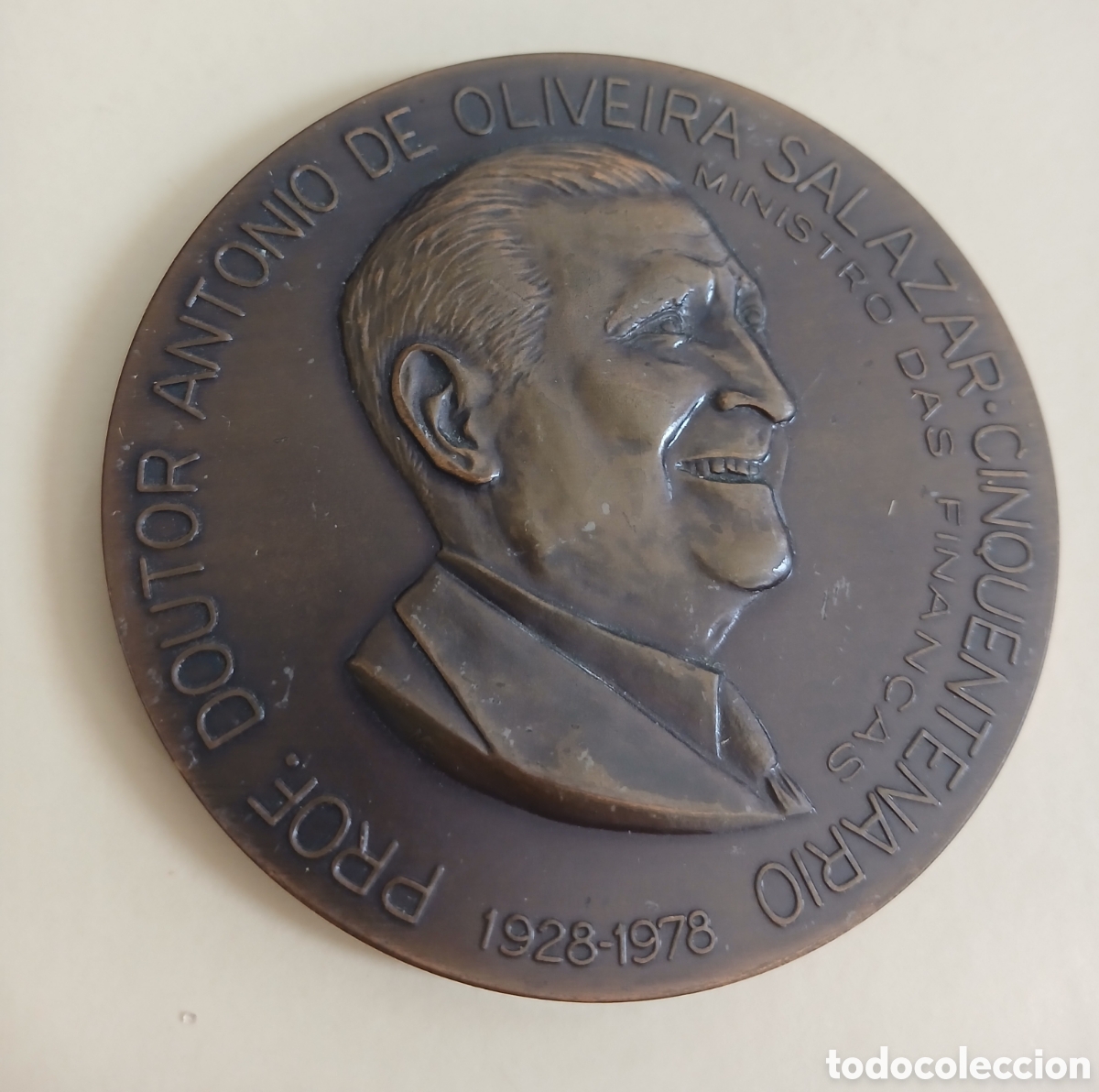 Medallas hist&oacute;ricas: Medalla Portugal Salazar (1928-1978) - 50 Aniversario Ministro Finanzas - Cobre 80mm