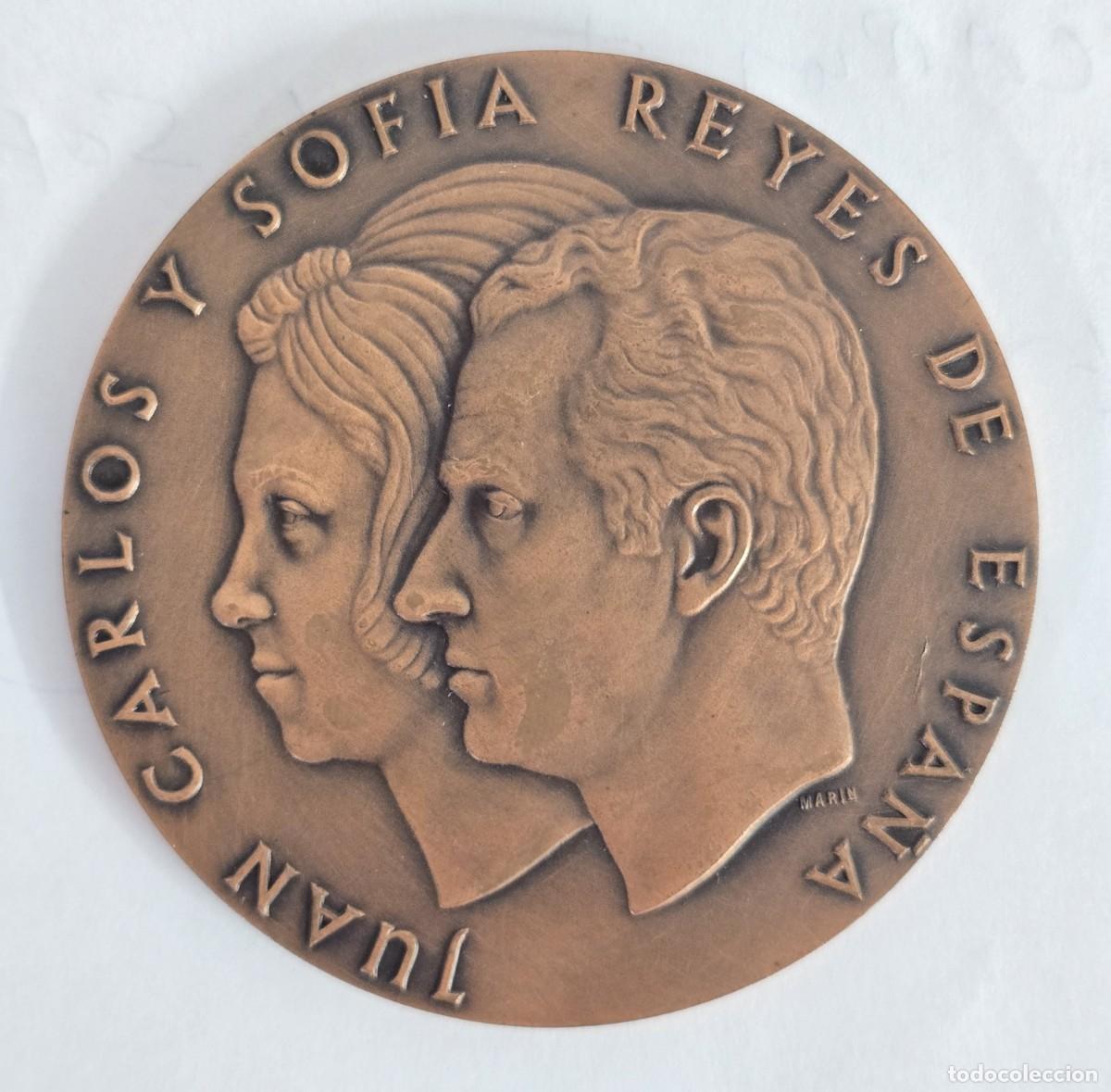 Medallas hist&oacute;ricas: Medalla en Cobre - Juan Carlos I y Sofia. Reyes de Espa&ntilde;a. 22 de Noviembre de 1975.