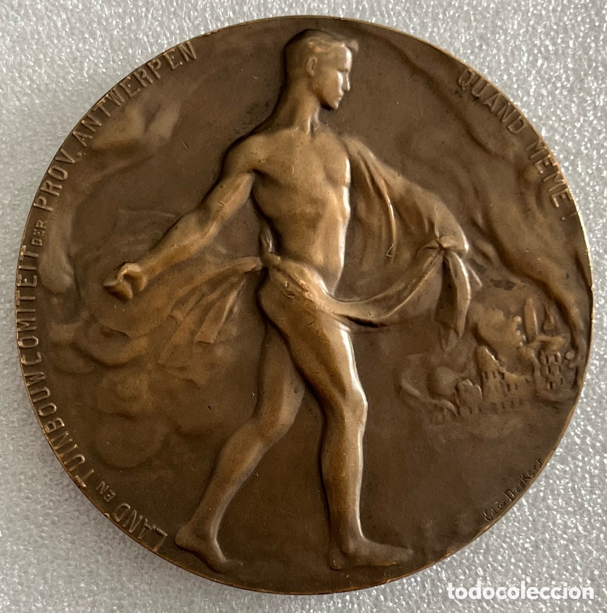 Medallas hist&oacute;ricas: Medalla de bronce Anatole De Cock, por Edouard Deckers
