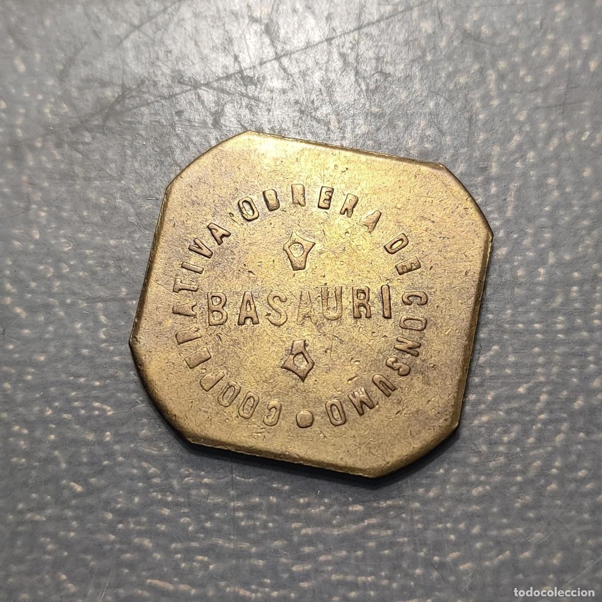 Medallas hist&oacute;ricas: ESPA&Ntilde;A FICHA COOPERATIVA BASAURI 2 KILOS PAN