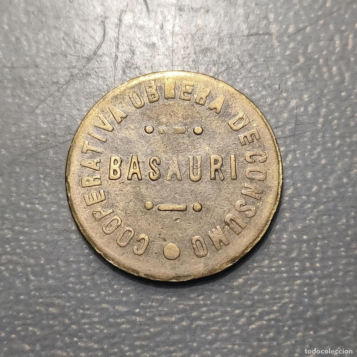 Medallas hist&oacute;ricas: ESPA&Ntilde;A FICHA COOPERATIVA BASAURI 1 KILO PAN