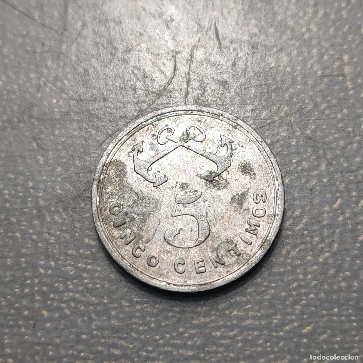 Medallas hist&oacute;ricas: ESPA&Ntilde;A FICHA COOPERATIVA A&Ntilde;ORGA 5 CENTIMOS