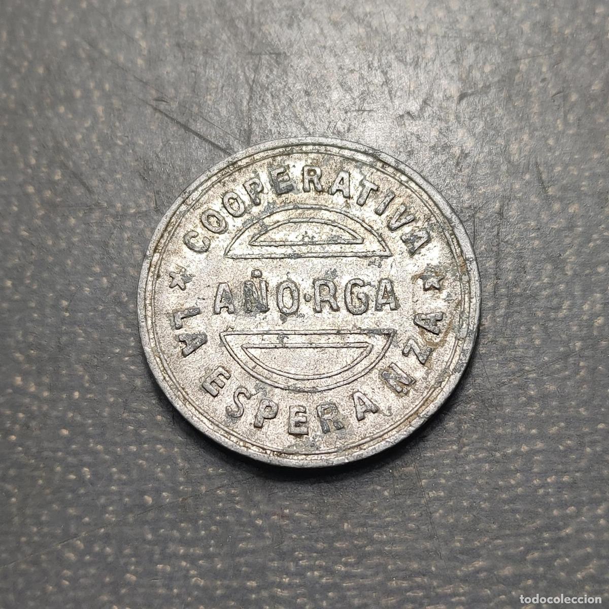 Medallas hist&oacute;ricas: ESPA&Ntilde;A FICHA COOPERATIVA A&Ntilde;ORGA 10 CENTIMOS