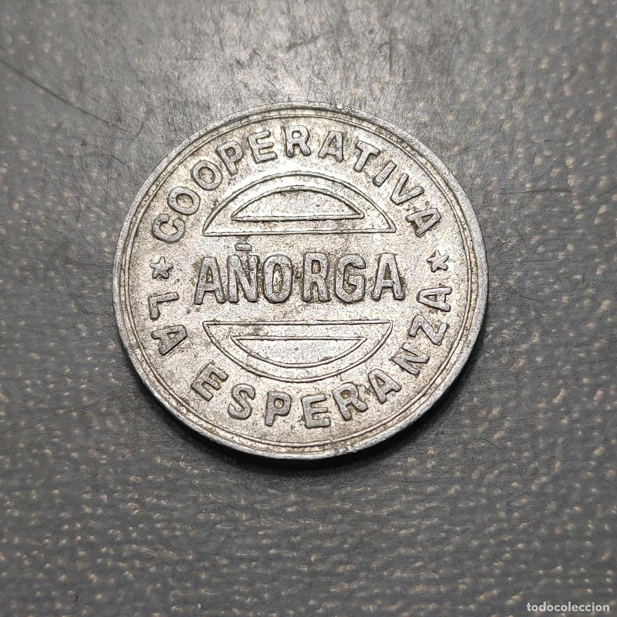 Medallas hist&oacute;ricas: ESPA&Ntilde;A FICHA COOPERATIVA A&Ntilde;ORGA 1 PESETA