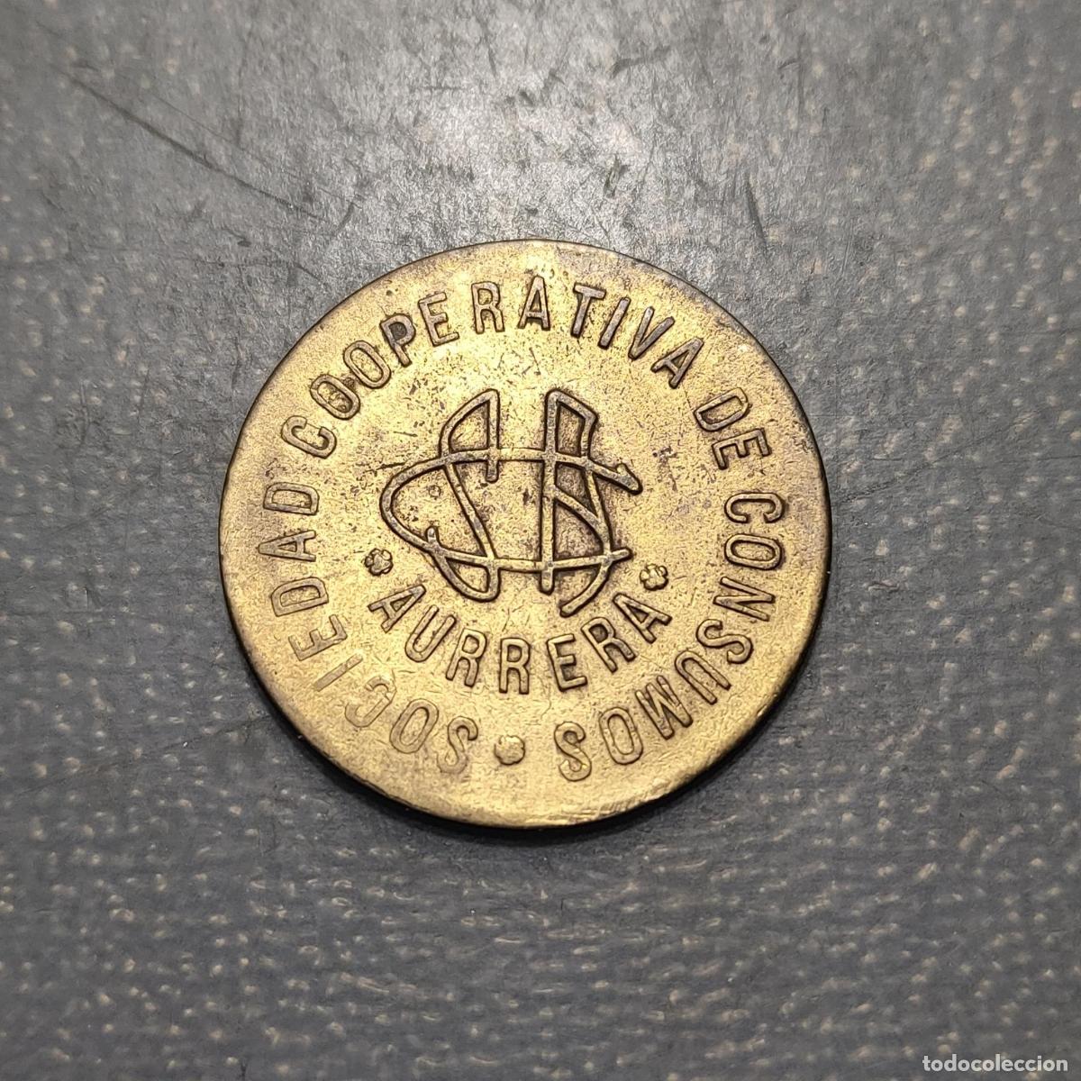 Medallas hist&oacute;ricas: ESPA&Ntilde;A FICHA COOPERATIVA AURRERA 1 KILO