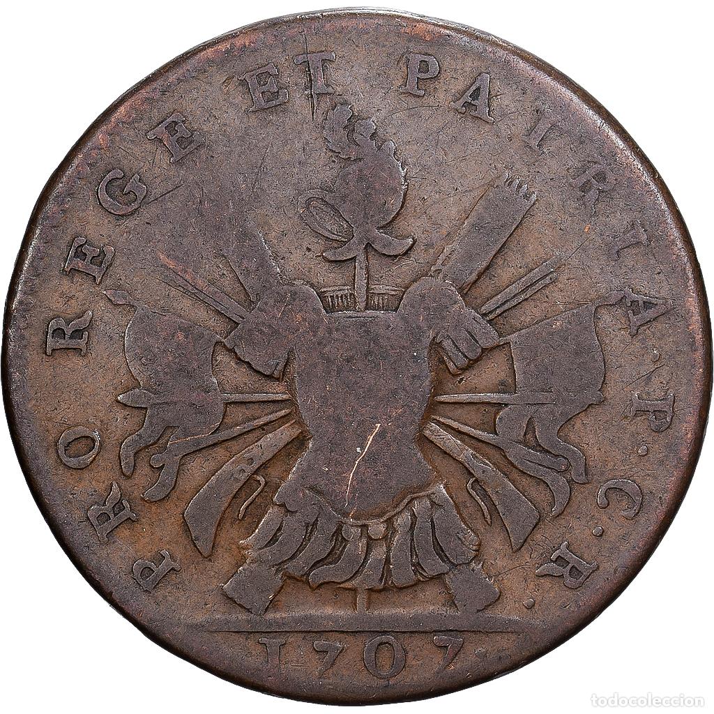 Medallas hist&oacute;ricas: [#1530123] Francia, zeton, Arquebusiers de Reims, 1707, Reims, Cobre, BC, Feuardent:7947