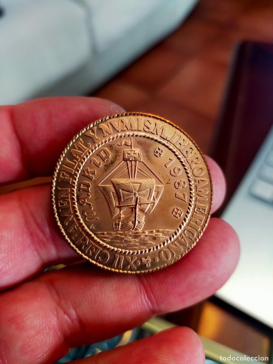 Medallas hist&oacute;ricas: MEDALLA MONEDA EXONUMIA COBRE XII CERTAMEN FILATELICO Y NUMISMATICO IBEROAMERICANO MADRID 1987