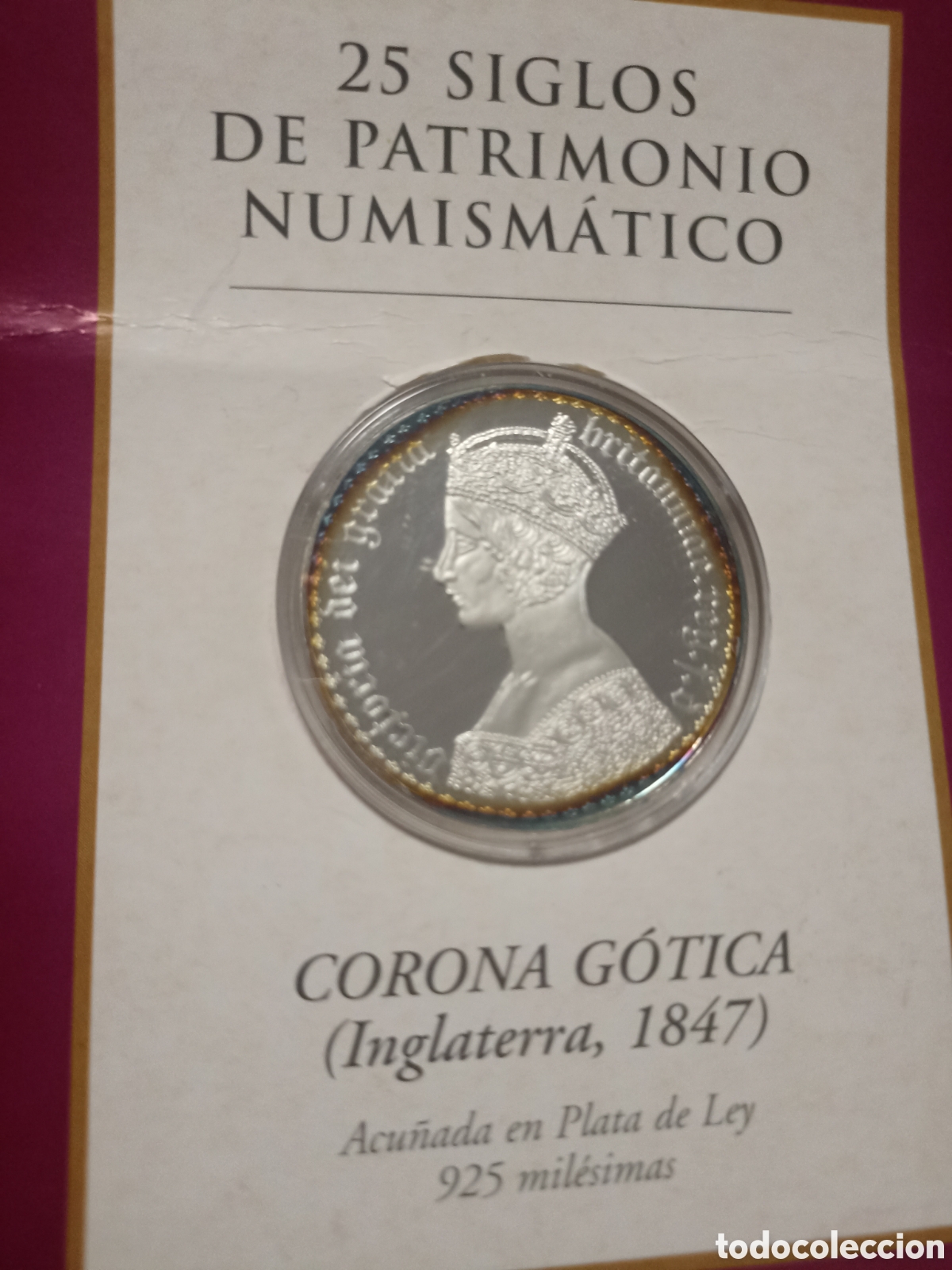 Medallas hist&oacute;ricas: Moneda g&oacute;tica medalla de plata Reina Victoria. Inglaterra 1847.