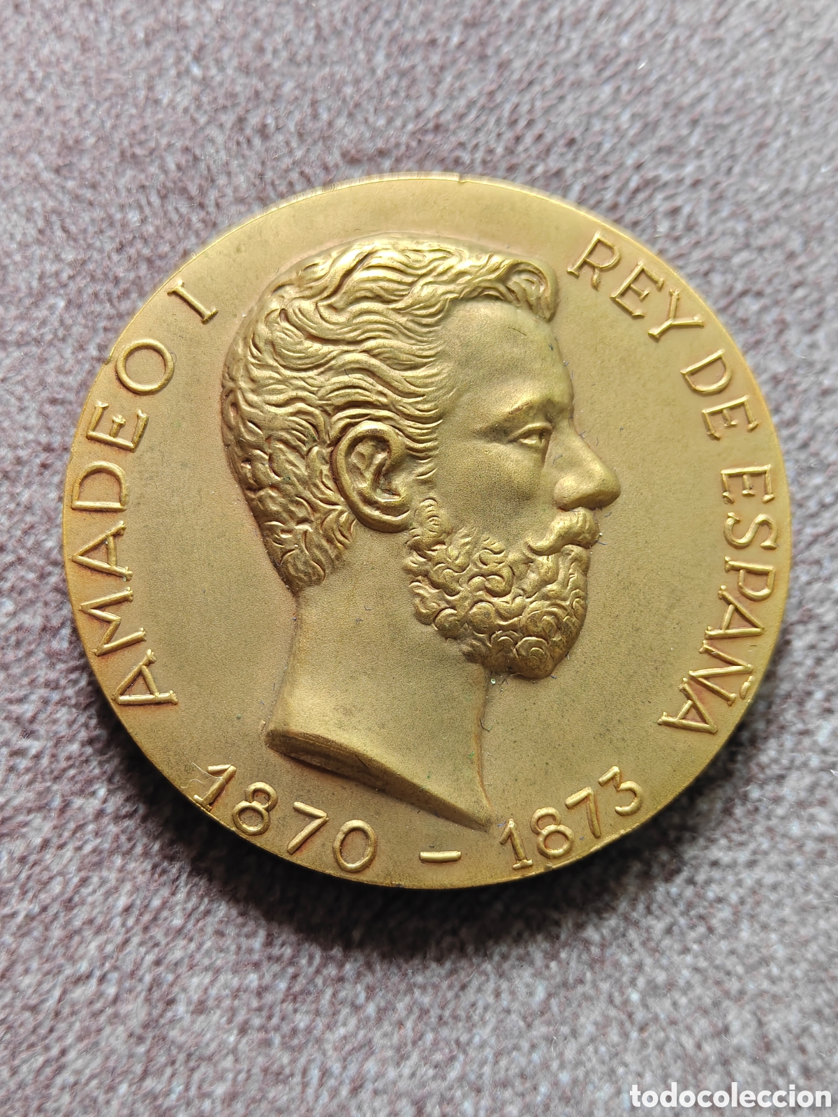 Medallas hist&oacute;ricas: ANTIGUA MEDALLA AMADEO I SABOYA 1870-1873 RELIEVE CALICO 1963 50mm di&aacute;metro
