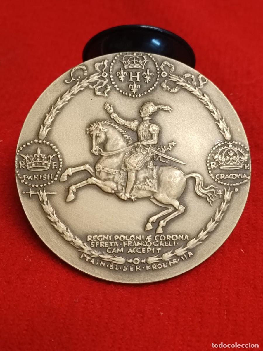 Medallas hist&oacute;ricas: Medalla de bronce de Polonia, a Enrique de Valois, de 7 cm. de di&aacute;metro, buen ejemplar, ver fotos.