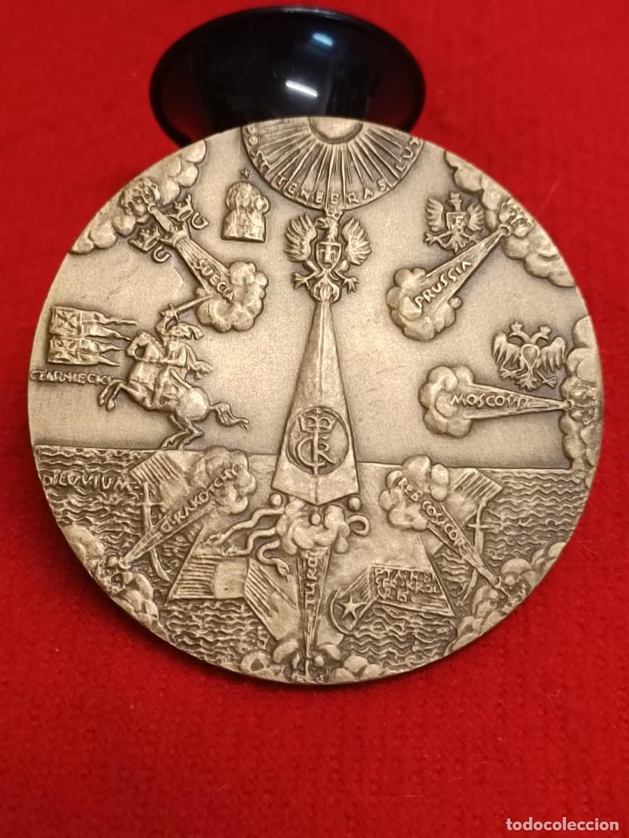Medallas hist&oacute;ricas: Medalla de bronce de Polonia, a Juan II, Casimiro Vasa, de 7 cm. di&aacute;metro, buen ejemplar, ver fotos.