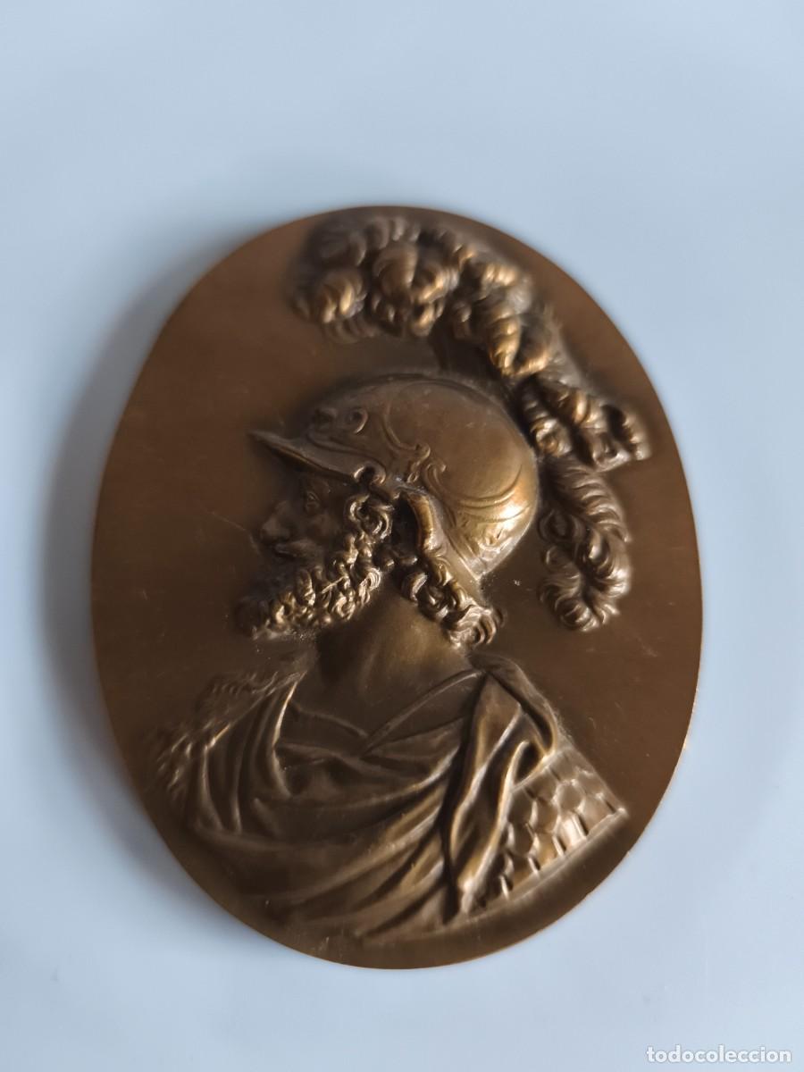 Medallas hist&oacute;ricas: Medalla Francia bronce de caballero renacentista. S. XIX.