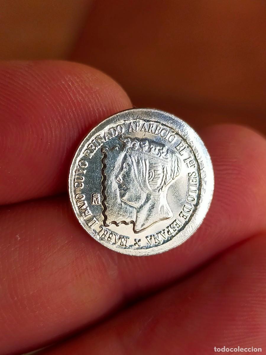 Medallas hist&oacute;ricas: MONEDA TOKEN MEDALLA EXONUMIA MUSEO REAL CASA DE LA ISABEL II PRIMER SELLO DE ESPA&Ntilde;A PLATA FNMT