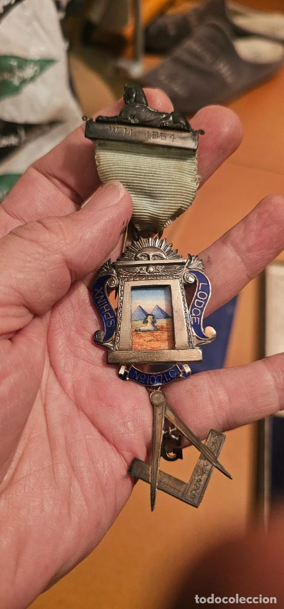 Medallas hist&oacute;ricas: Espectacular medalla masonica plata mediados siglo XX