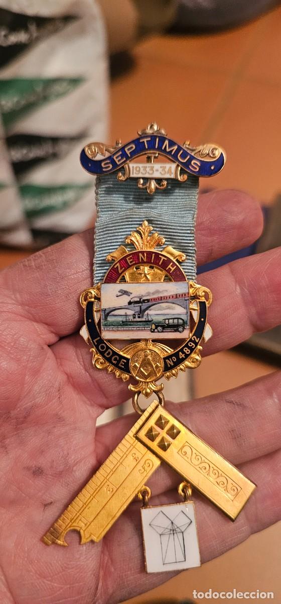 Medallas hist&oacute;ricas: Espectacular medalla masonica plata mediados siglo XX