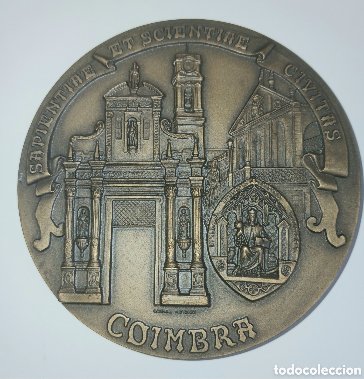 Medallas hist&oacute;ricas: Medalla Bronce 263g Coimbra - Universidad e Iglesia de Santa Cruz - Cabral Antunes - 90mm - Numerada